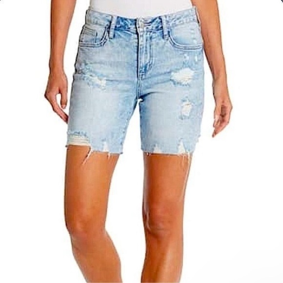 Joe's‎ Jeans Distressed Shorts Women's 26 Light Wash Bermuda Short Pleasure - Picture 1 of 7